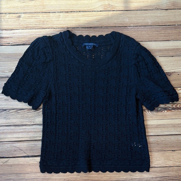 French Connection Sweaters - Open knit short sleeve sweater